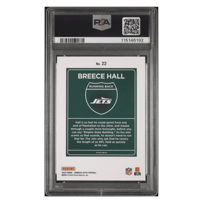 Breece Hall PSA 10 2024 Donruss Optic Downtown! Card #22
