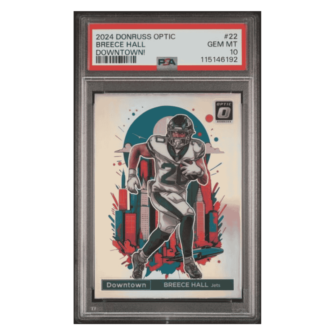Breece Hall PSA 10 2024 Donruss Optic Downtown! Card #22