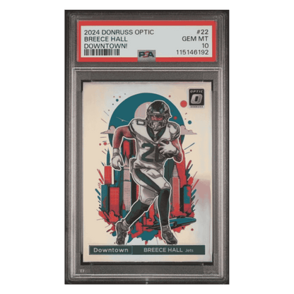 Breece Hall PSA 10 2024 Donruss Optic Downtown! Card #22