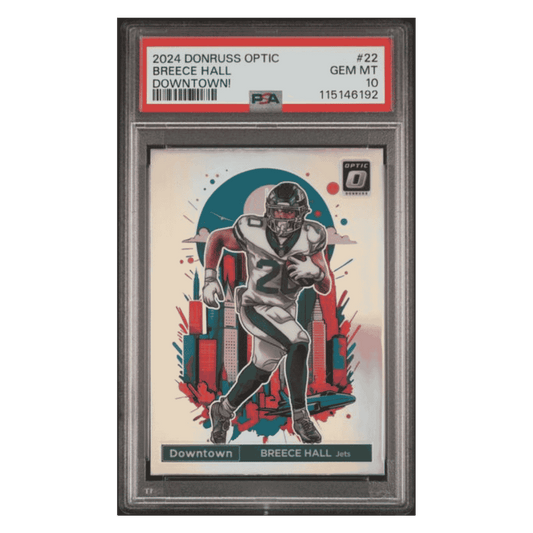 Breece Hall PSA 10 2024 Donruss Optic Downtown! Card #22