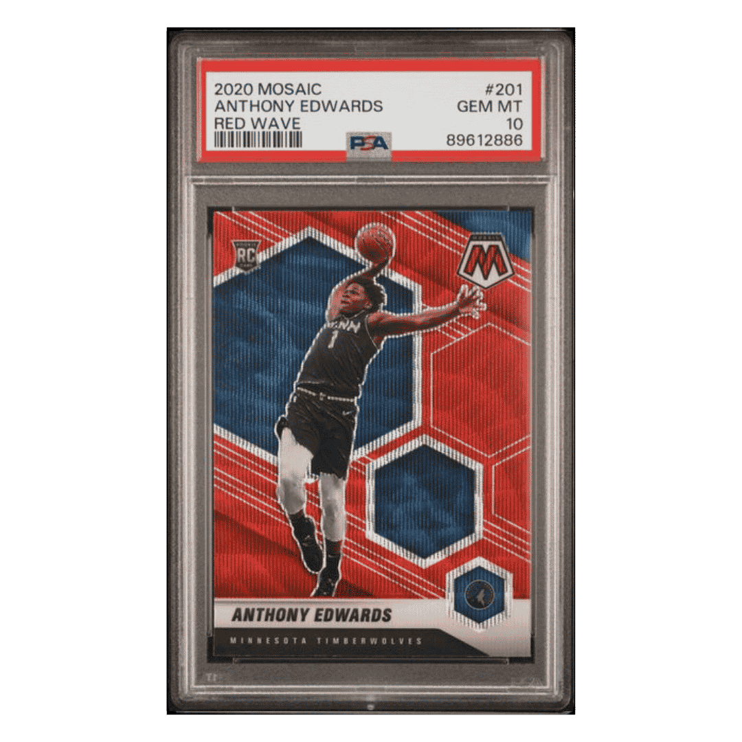 Anthony Edwards PSA 10 2020 Panini Mosaic Red Wave Rookie RC Card #201