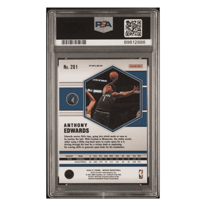 Anthony Edwards PSA 10 2020 Panini Mosaic Red Wave Rookie RC Card #201