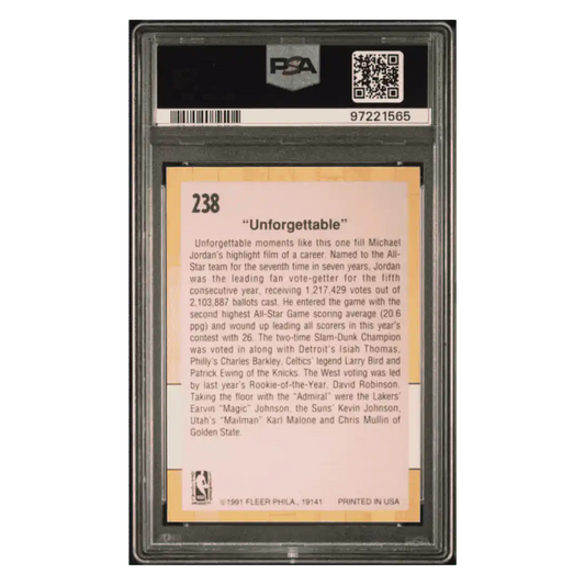 1991 All Star Game PSA 9 1991 Fleer Unforgettable Card #238