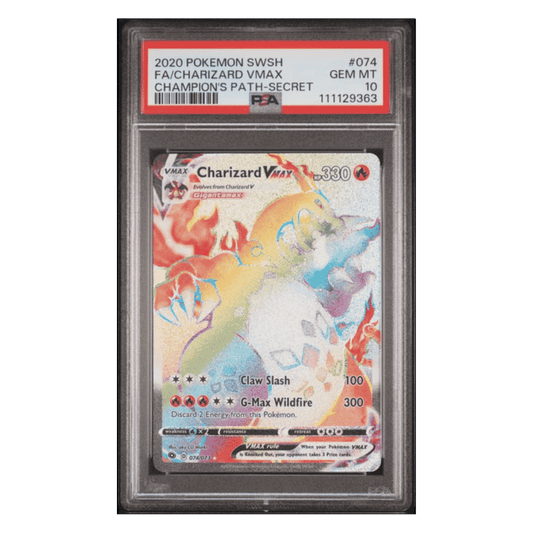 Full Art Charizard VMAX PSA 10 2020 Pokemon Sword & Shield Champions Path Secret Card #074