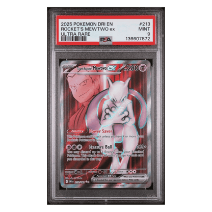 Rocket's Mewtwo ex PSA 9 2025 Pokemon Destined Rivals English Ultra Rare Card #213