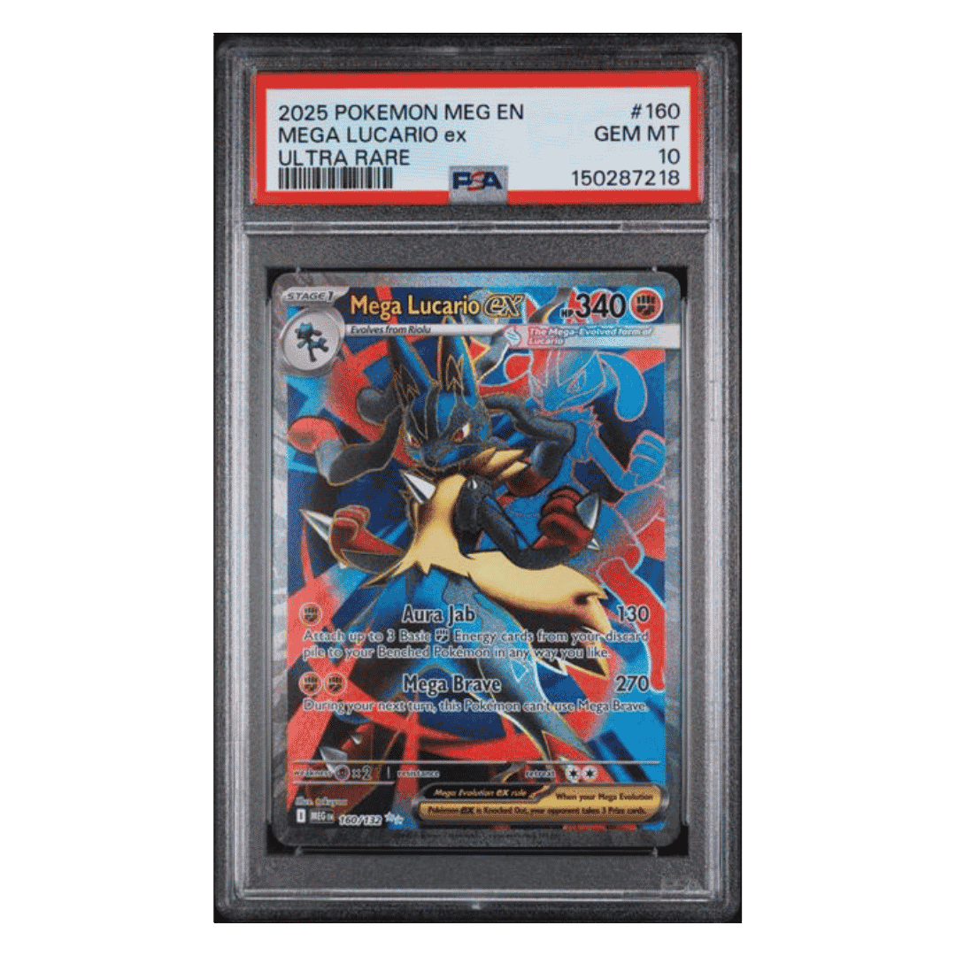 Mega Lucario ex PSA 10 2025 Pokemon Mega Evolution English Ultra Rare Card #160