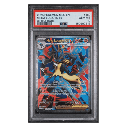 Mega Lucario ex PSA 10 2025 Pokemon Mega Evolution English Ultra Rare Card #160