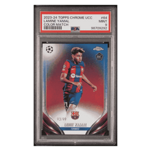 Lamine Yamal PSA 9 2023-24 Topps Chrome UEFA Club Competitions Color Match Rookie RC Card #64