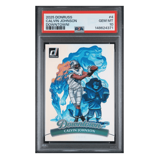 Calvin Johnson PSA 10 2025 Donruss Downtown Card #4