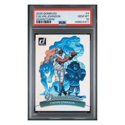 Calvin Johnson PSA 10 2025 Donruss Downtown Card #4