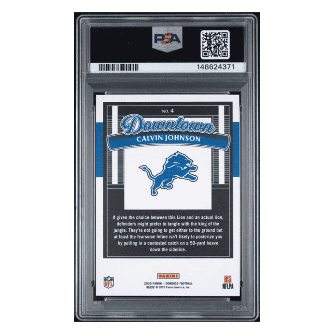 Calvin Johnson PSA 10 2025 Donruss Downtown Card #4
