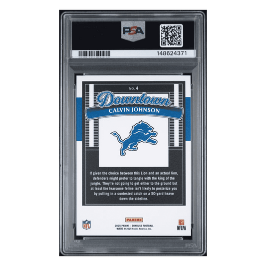 Calvin Johnson PSA 10 2025 Donruss Downtown Card #4