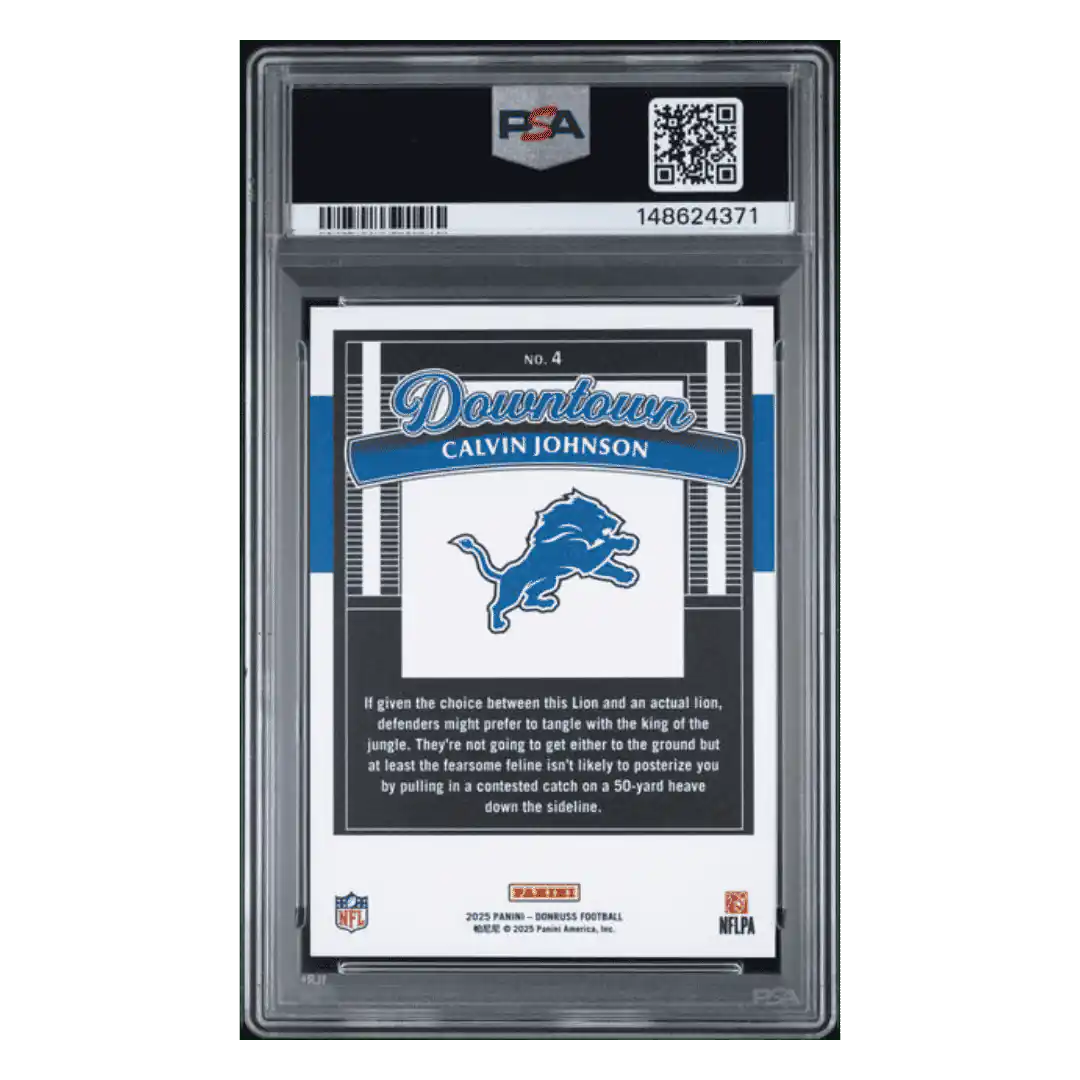 Calvin Johnson PSA 10 2025 Donruss Downtown Card #4