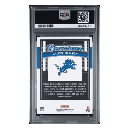 Calvin Johnson PSA 10 2025 Donruss Downtown Card #4