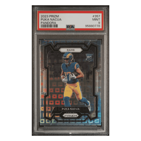 Puka Nacua PSA 9 2023 Panini Prizm Pandora Rookie RC #d/ 400 Card #357