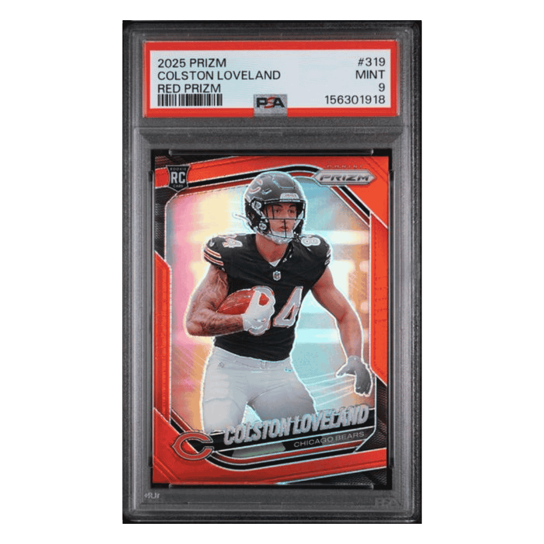 Coleston Loveland PSA 9 2025 Panini Prizm Red Prizm Rookie RC SSP Card #319