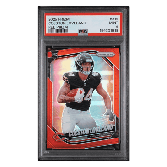 Coleston Loveland PSA 9 2025 Panini Prizm Red Prizm Rookie RC SSP Card #319