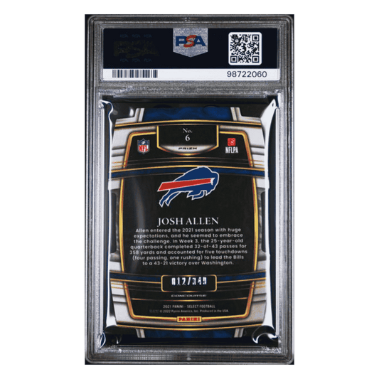 Josh Allen PSA 9 2021 Panini Select Die Cut Neon Green Prizm Card #6