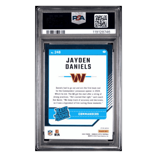 Jayden Daniels PSA 9 2024 Panini Donruss Optic Holo Rated Rookie Card #248