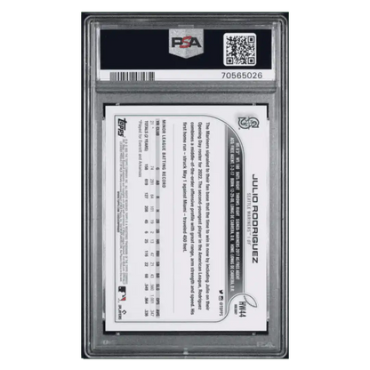Julio Rodriguez PSA 10 2022 Topps Holiday Rookie RC SSP Card #HW44