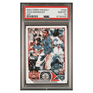 Julio Rodriguez PSA 10 2023 Topps Holiday Rookie RC SSP Card #H26