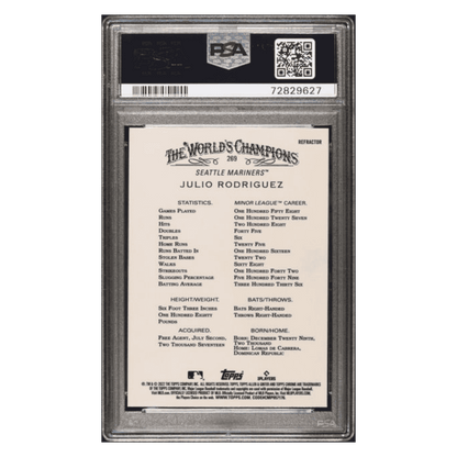 Julio Rodriguez PSA 10 2022 Topps Allen & Ginter Chrome Refractor Card #269