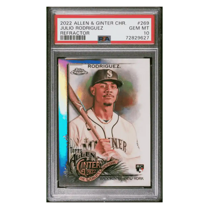 Julio Rodriguez PSA 10 2022 Topps Allen & Ginter Chrome Refractor Card #269