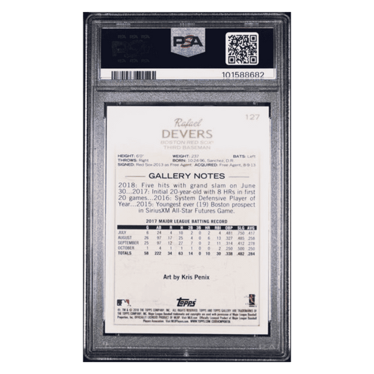 Rafael Devers PSA 10 2018 Topps Gallery Rookie RC Card #127
