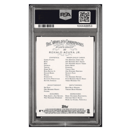 Ronald Acuna Jr PSA 10 2018 Topps Allen & Ginter Rookie RC Card #207