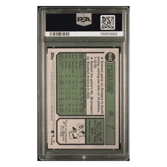 Matthew Liberatore PSA 10 2023 Topps Heritage Real One Autographs Rookie RC Card #ROAMLE