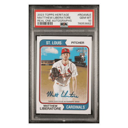Matthew Liberatore PSA 10 2023 Topps Heritage Real One Autographs Rookie RC Card #ROAMLE