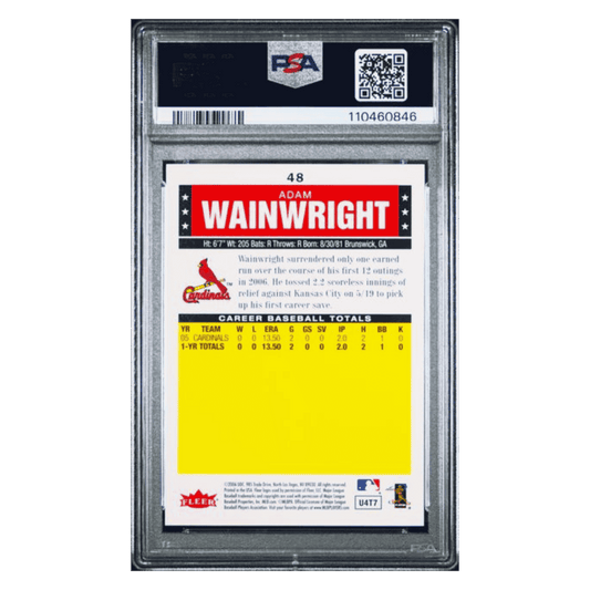 Adam Wainwright PSA 10 2006 Fleer Traditions Rookie RC Card #48