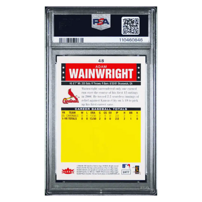 Adam Wainwright PSA 10 2006 Fleer Traditions Rookie RC Card #48