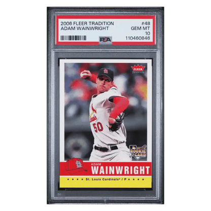 Adam Wainwright PSA 10 2006 Fleer Traditions Rookie RC Card #48