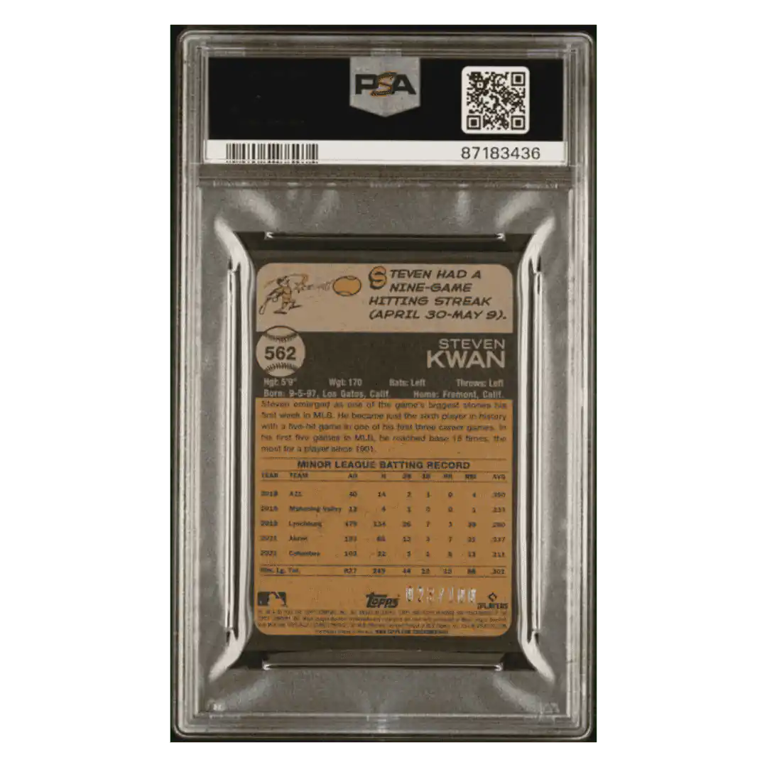 Steven Kwan PSA 10 2022 Topps Heritage Mini Rookie RC Card #562