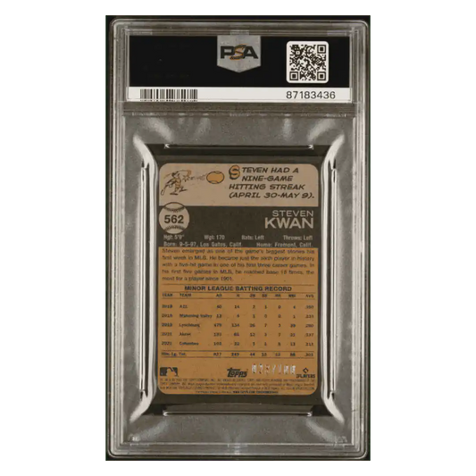 Steven Kwan PSA 10 2022 Topps Heritage Mini Rookie RC Card #562