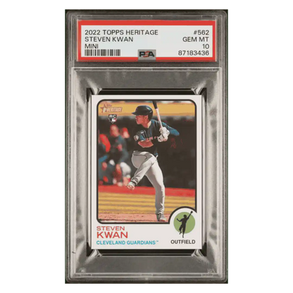 Steven Kwan PSA 10 2022 Topps Heritage Mini Rookie RC Card #562