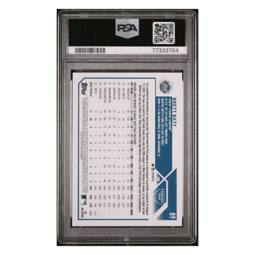 Brett Baty PSA 10 2023 Topps Gold Rookie RC #2023 Card #89