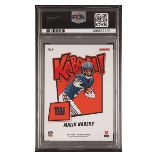 Malik Nabers PSA 10 2024 Panini Absolute Kaboom! Horizontal Rookie RC Card #6