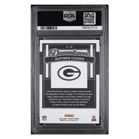 Matthew Golden PSA 10 2025 Donruss Downtown Card #18