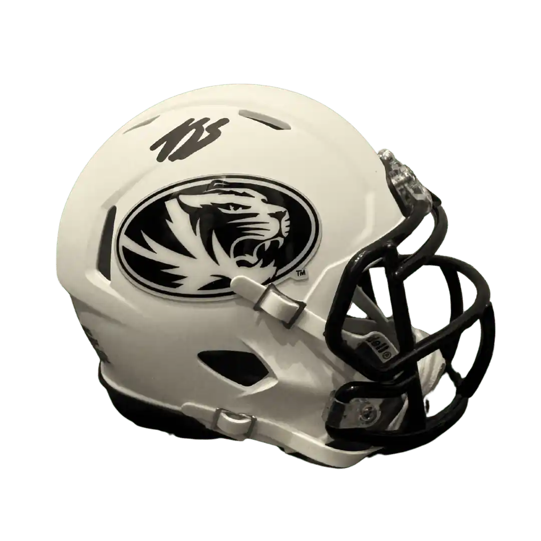 Luther Burden III Missouri Tigers Autographed Matte White Mini Speed Helmet - Beckett COA