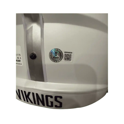 Justin Jefferson Minnesota Vikings Autographed Full Size Matte White Replica Helmet - Beckett COA