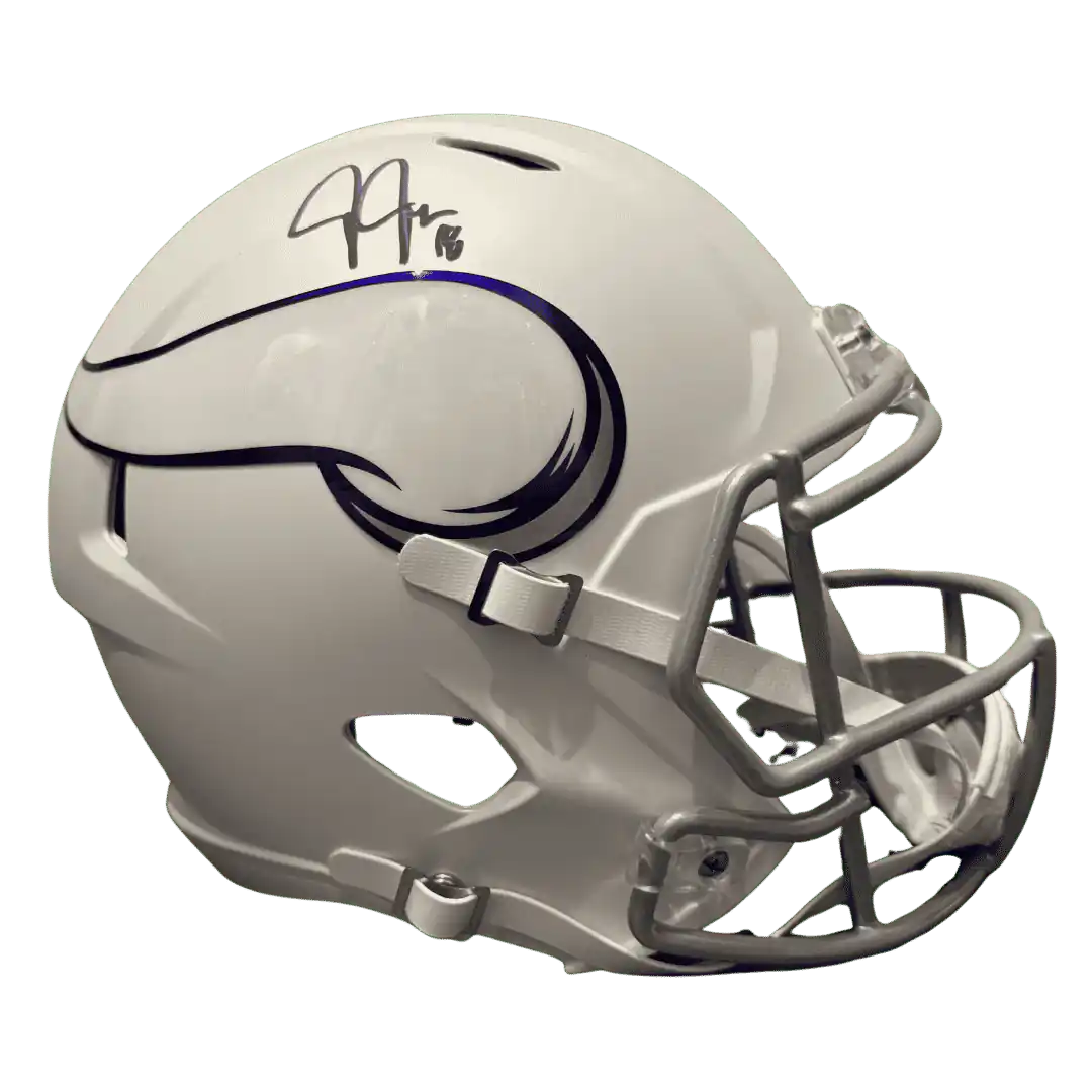 Justin Jefferson Minnesota Vikings Autographed Full Size Matte White Replica Helmet - Beckett COA