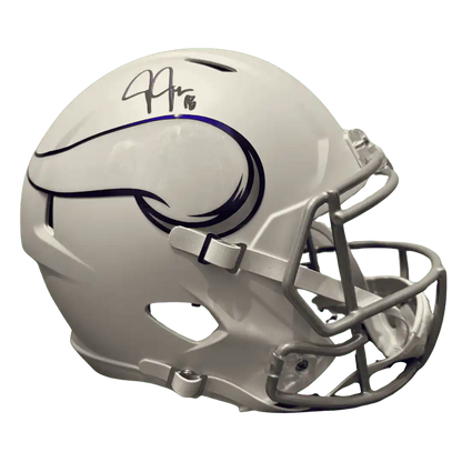 Justin Jefferson Minnesota Vikings Autographed Full Size Matte White Replica Helmet - Beckett COA