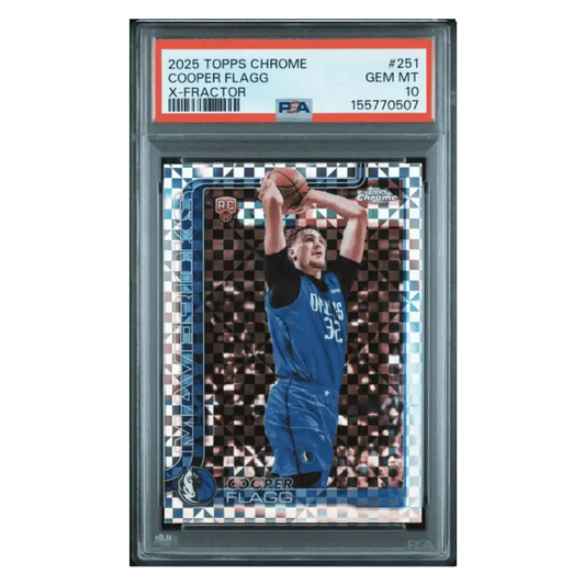 Cooper Flagg PSA 10 2025 Topps Chrome X-Fractor Rookie RC Card #251