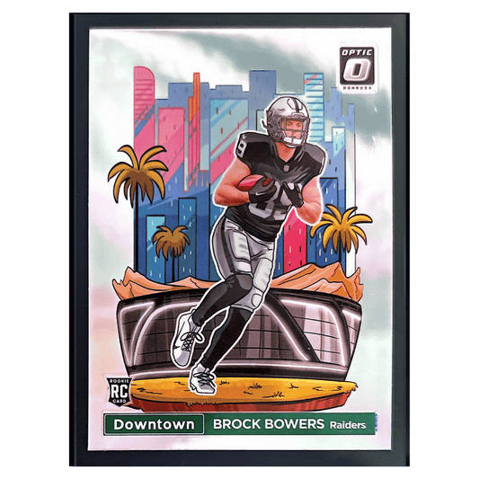 Brock Bowers 2024 Panini Donruss Optic Downtown Rookie RC Card #17