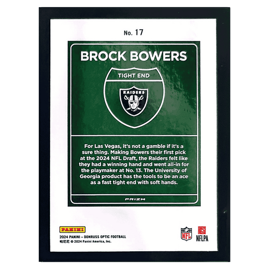 Brock Bowers 2024 Panini Donruss Optic Downtown Rookie RC Card #17