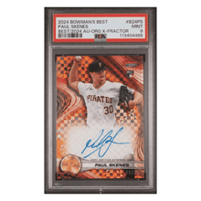 Paul Skenes PSA 9 2024 Bowman's Best Best of 2024 Autograph Orange X-Fractor Rookie RC Card #B24PS