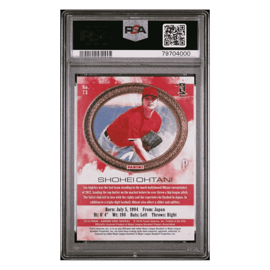 Shohei Ohtani PSA 10 2018 Panini Diamond Kings Pitching/ No Pinstripe Rookie RC Card #73