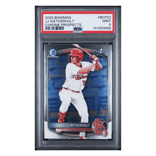 JJ Wetherholt PSA 9 2025 Topps Bowman Chrome Prospects Card #BCP22